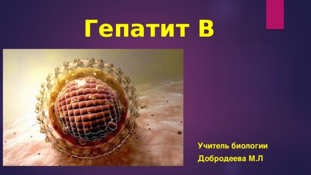 Гепатит В   Учитель биологии Добродеева М.Л  