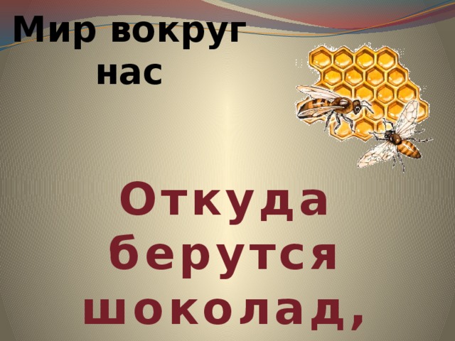 Мир вокруг нас Откуда берутся шоколад, изюм и мёд 