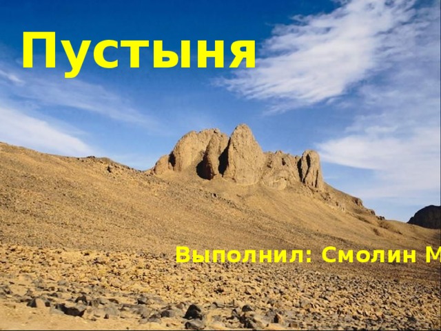 Пустыня Выполнил: Смолин Марк   