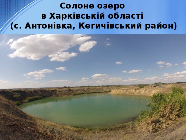 Солоне озеро  в Харківській області  (с. Антонівка, Кегичівський район) 