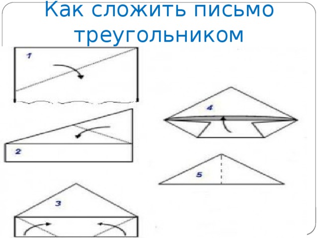 Как сложить письмо треугольником 