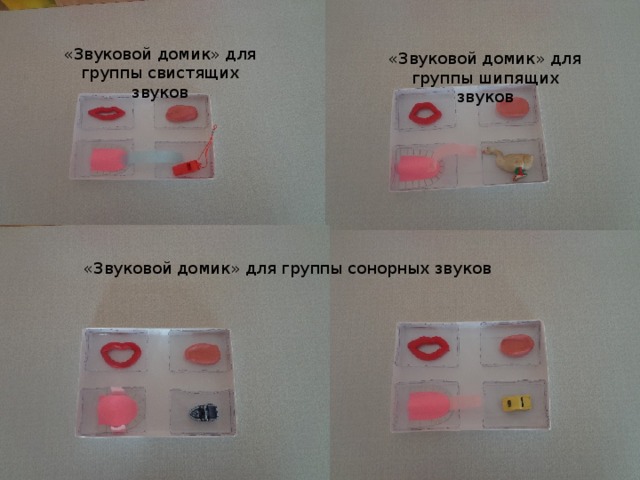 «Звуковой домик» для группы свистящих звуков «Звуковой домик» для группы шипящих звуков «Звуковой домик» для группы сонорных звуков 
