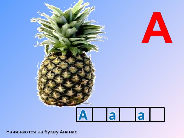 Начинаются на букву Ананас. 