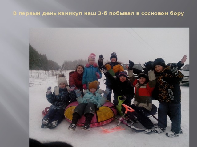 В первый день каникул наш 3-б побывал в сосновом бору 