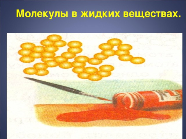 Молекулы в жидких веществах. 