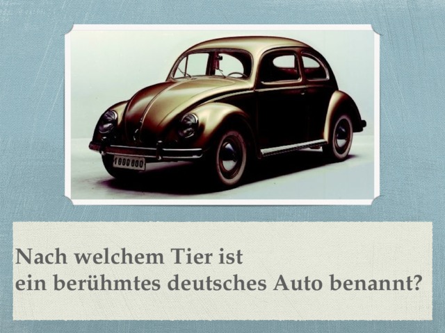 Nach welchem Tier ist  ein berühmtes deutsches Auto benannt? 