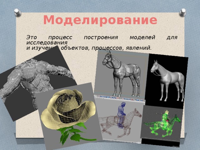 Моделирование Это процесс построения моделей для исследования и изучения объектов, процессов, явлений. 