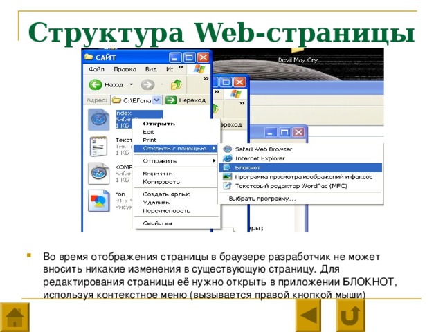 Структура Web- страницы