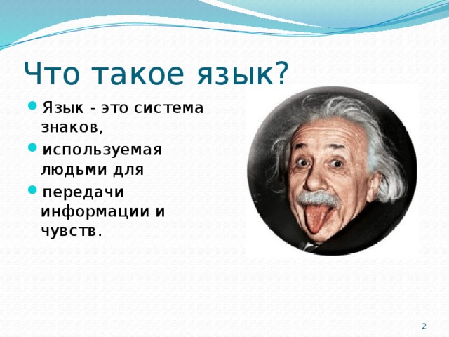 Что такое язык? Язык - это система знаков, используемая людьми для передачи информации и чувств.  