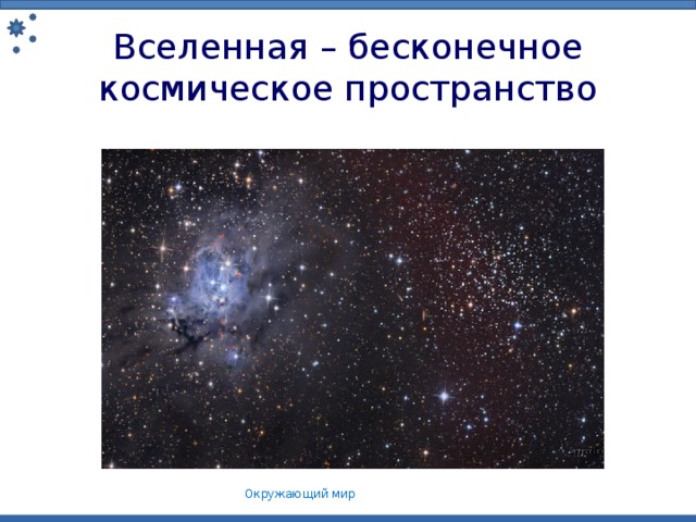 Вселенная – бесконечное космическое пространство Окружающий мир 