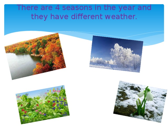 There are 4 seasons in the year and they have different weather. 