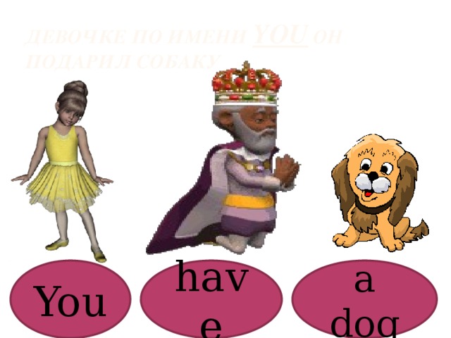 Девочке по имени You он подарил собаку You have a dog 
