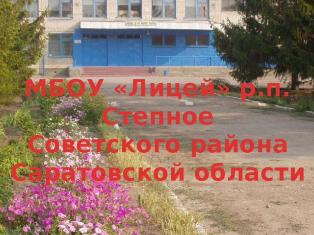 МБОУ «Лицей» р.п. Степное Советского района Саратовской области  