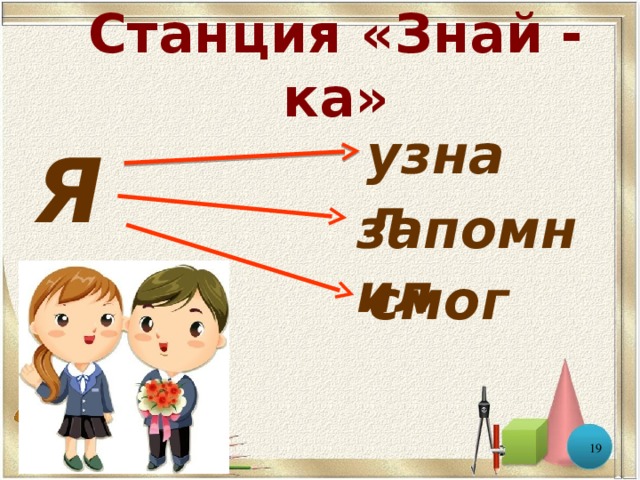 Станция «Знай - ка» узнал Я запомнил смог  