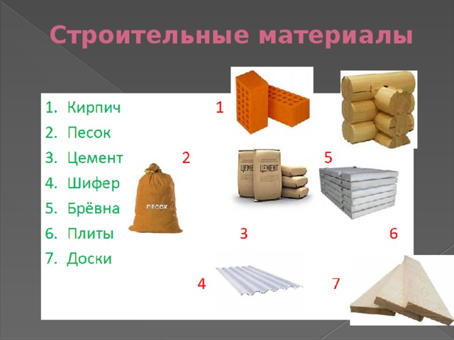 Строительные материалы   