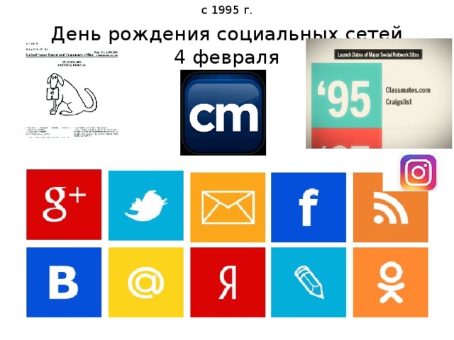 с 1995 г. День рождения социальных сетей  4 февраля 