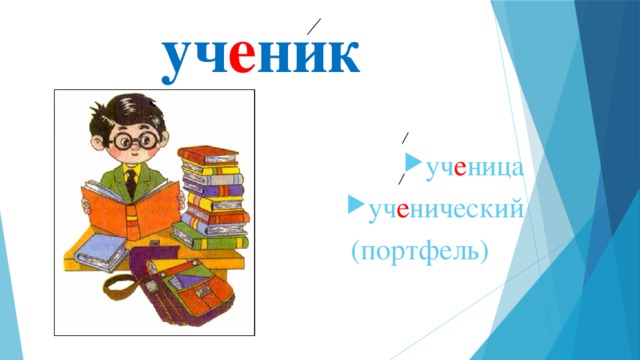 уч е ник уч е ница уч е нический  (портфель) 
