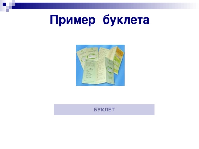Пример буклета БУКЛЕТ 