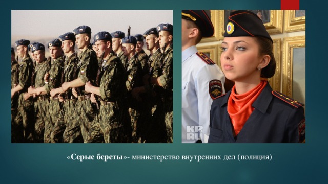 « Серые береты »- министерство внутренних дел (полиция) 