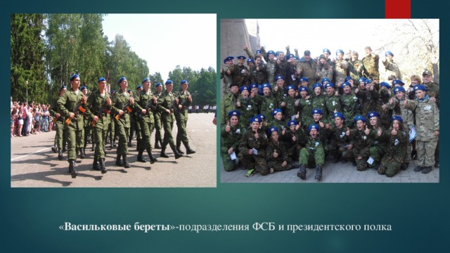 « Васильковые береты »-подразделения ФСБ и президентского полка 