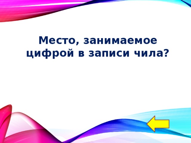 Место, занимаемое цифрой в записи чила? 
