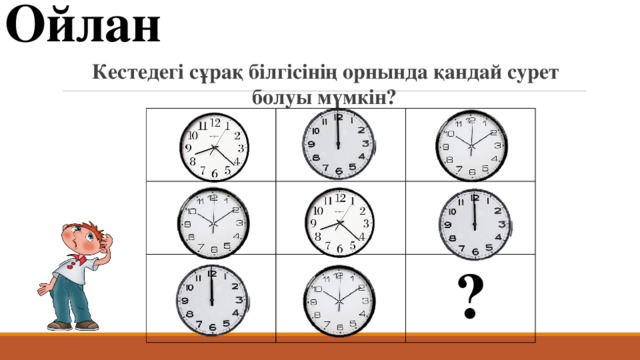 Ойлан Кестедегі сұрақ білгісінің орнында қандай сурет болуы мүмкін? ? 