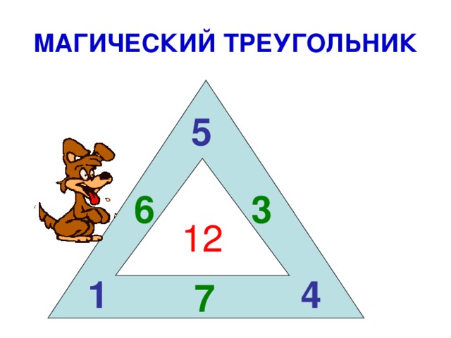 МАГИЧЕСКИЙ ТРЕУГОЛЬНИК 5 12 3 6 1 4 7 