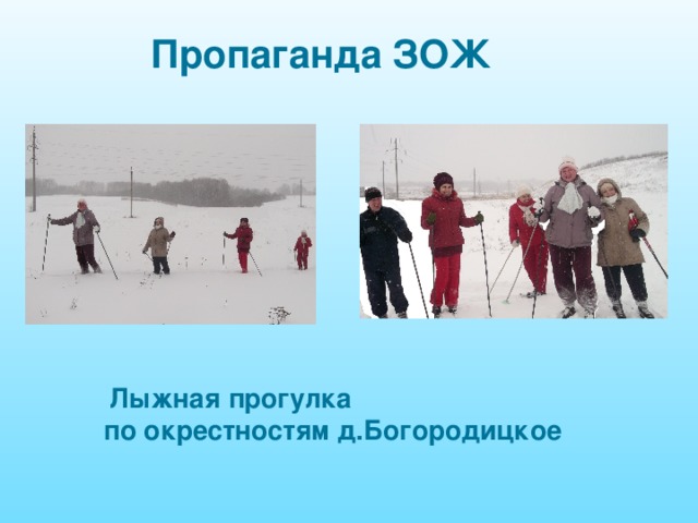 Пропаганда ЗОЖ Лыжная прогулка по окрестностям д.Богородицкое 