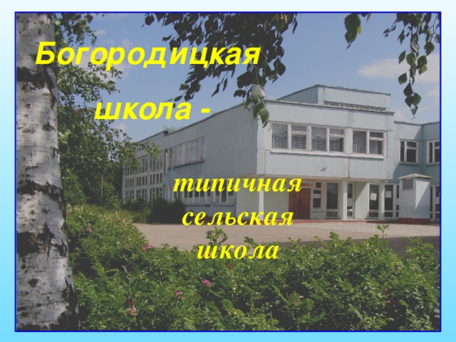 Богородицкая школа - типичная  сельская школа 