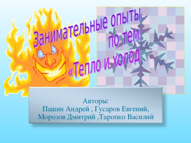  Авторы:  Пашин Андрей , Гусаров Евгений, Морозов Дмитрий ,Таропко Василий 