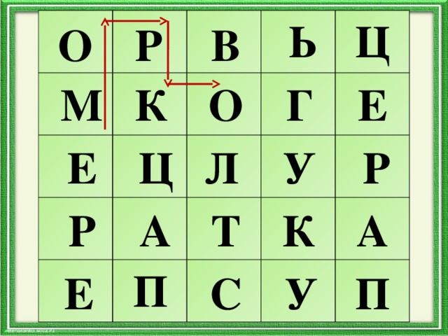 Ц Ь О Р В К М О Г Е Р Ц Е У Л А К Т А Р П У Е С П 
