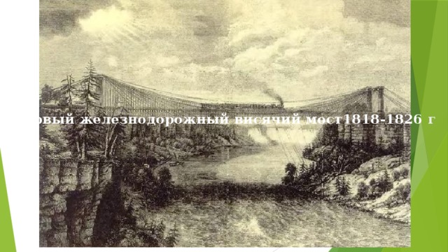 Первый железнодорожный висячий мост1818-1826 г 