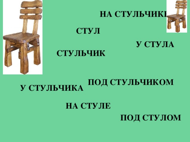 НА СТУЛЬЧИКЕ СТУЛ У СТУЛА СТУЛЬЧИК ПОД СТУЛЬЧИКОМ У СТУЛЬЧИКА НА СТУЛЕ ПОД СТУЛОМ 