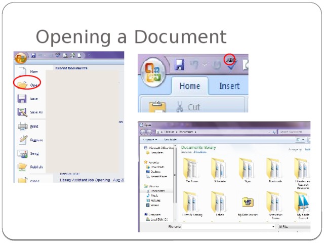 Opening a Document 