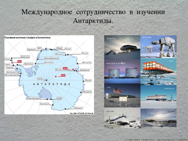 Международное сотрудничество в изучении Антарктиды.   