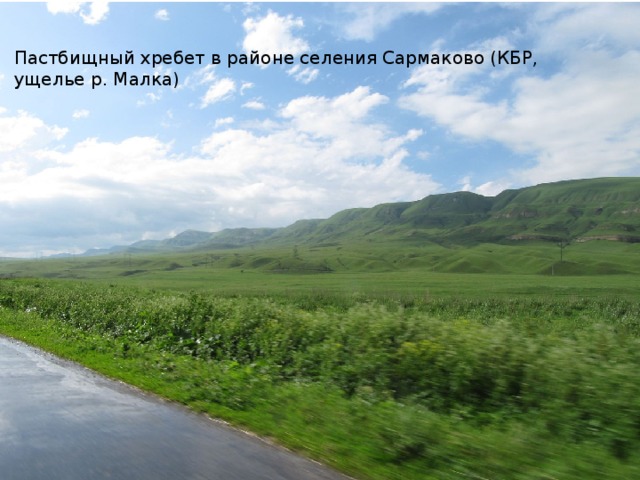 Пастбищный хребет в районе селения Сармаково (КБР, ущелье р. Малка) 