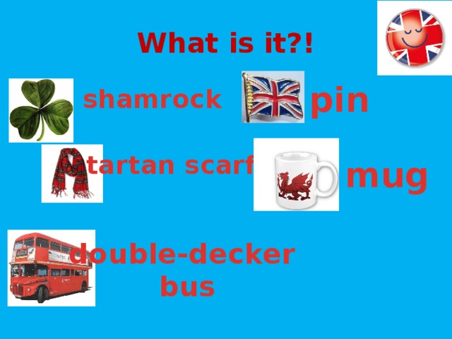 What is it?! pin shamrock tartan scarf mug double-decker  bus 
