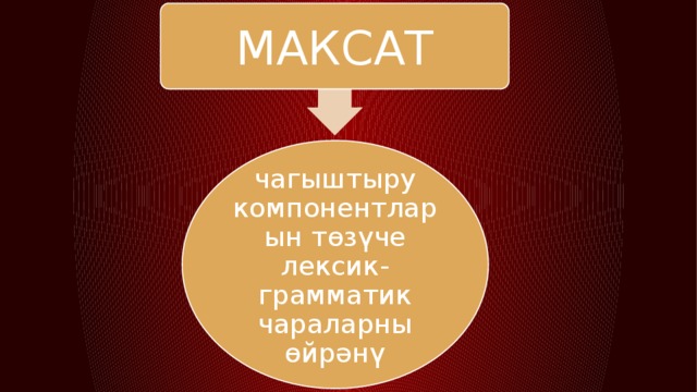  МАКСАТ чагыштыру компонентларын төзүче лексик-грамматик чараларны өйрәнү 