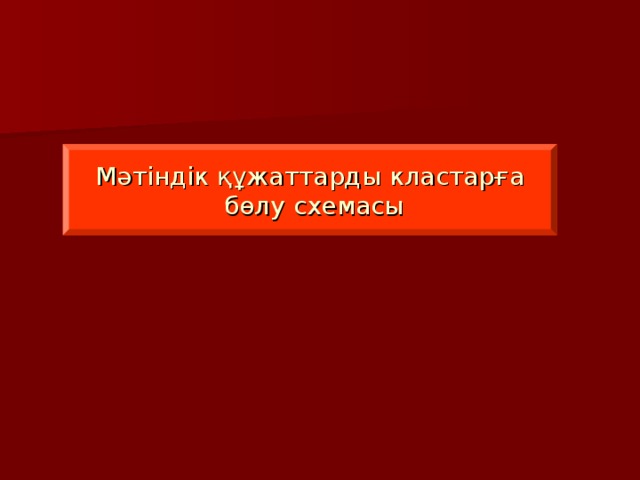Мәтіндік құжаттарды кластарға  бөлу схемасы 