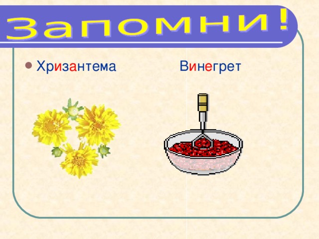 Виды работы над словарными словами 