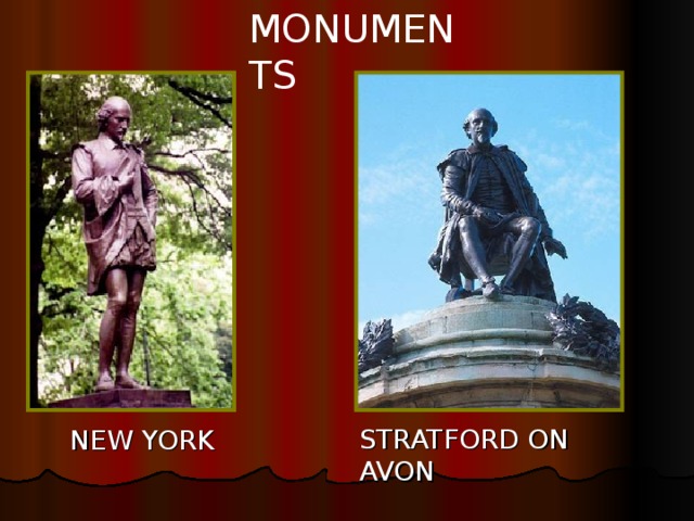 MONUMENTS STRATFORD ON AVON NEW YORK 