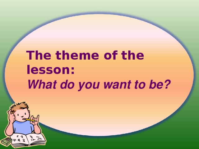 The theme of the lesson: What do you want to be? 
