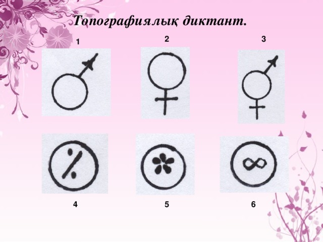 Топографиялық диктант. 3 2 1 5 4 6 