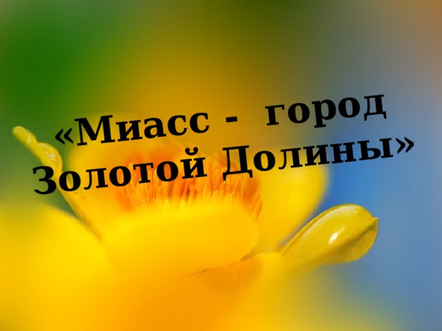 «Миасс - город Золотой Долины» 