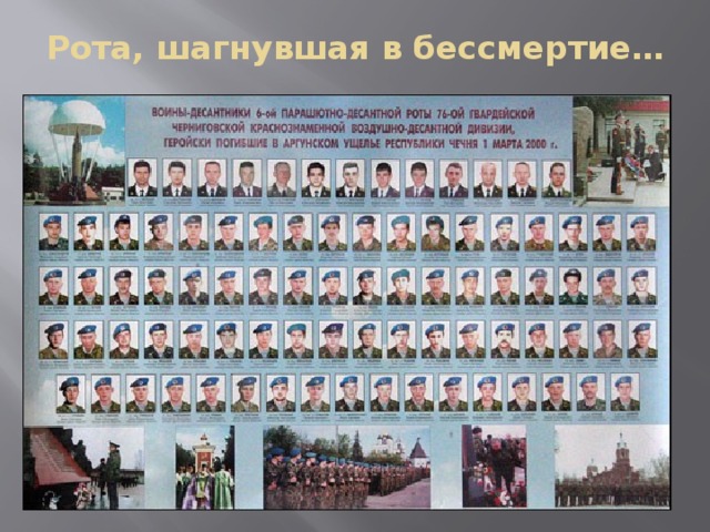 Рота, шагнувшая в бессмертие…   