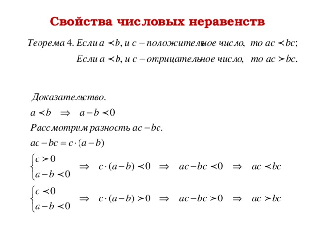Свойства числовых неравенств 