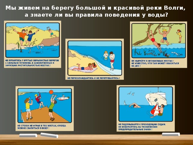 Мы живем на берегу большой и красивой реки Волги,  а знаете ли вы правила поведения у воды? 