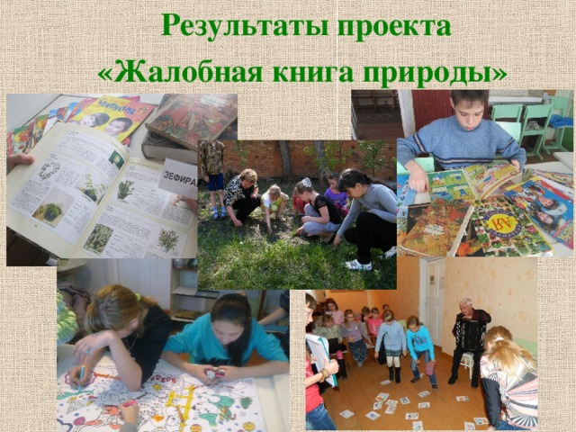 Результаты проекта «Жалобная книга природы»  