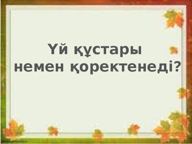 Үй құстары немен қоректенеді? 