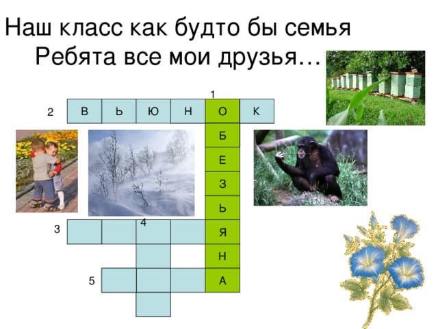 Наш класс как будто бы семья  Ребята все мои друзья… 
